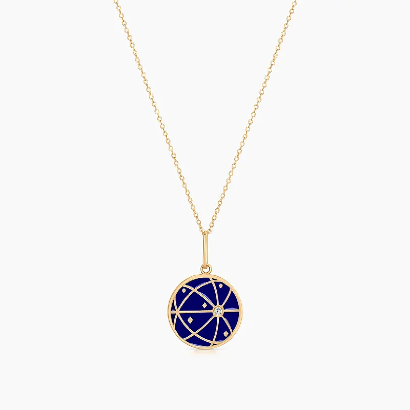 Bar Necklaces-Atlas Blue Enamel Necklace