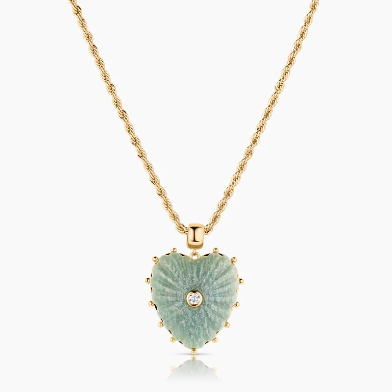 Gold Chain Necklaces-Malene Amazonite Rope Necklace