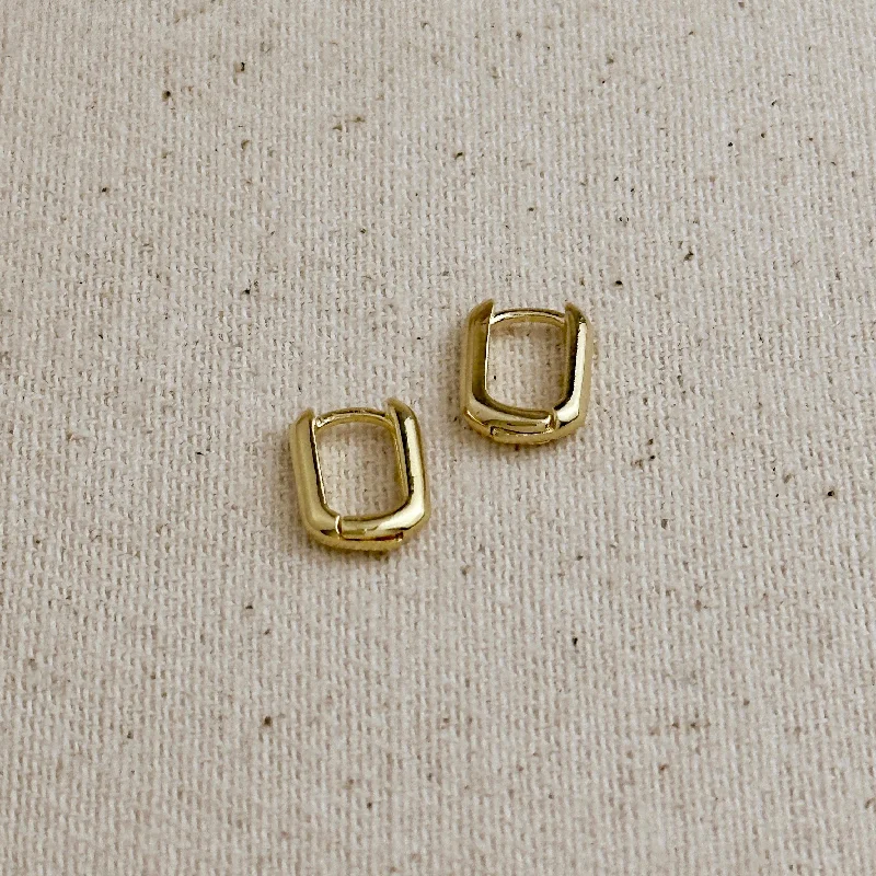 Silver Stud Earrings for Women-Celeste Gold Filled Oblong Hoop Earrings