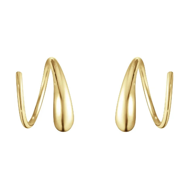 Classic Gold Drop Earrings-Mercy 14 mm. 18K Gold Earrings