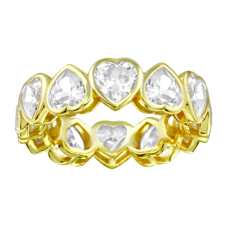 Birthstone Engagement Ring Sets-Classic Jumbo Heart Band