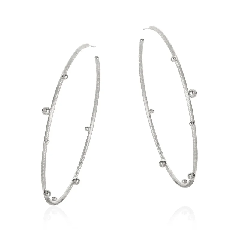 Classic Crystal Earrings-Mega Delphis Silver Earrings