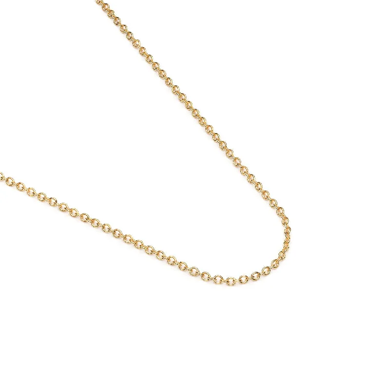 Simple Necklaces-Gold Plated 18 inch Cable Chain Necklace