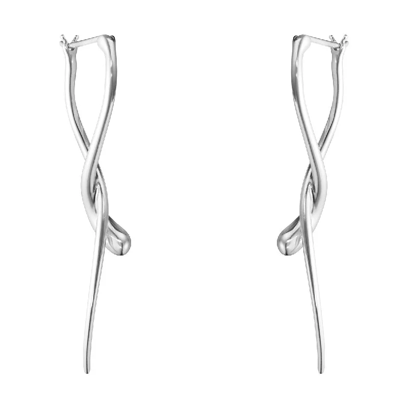 Crystal Dangle Earrings for Women-Mercy 48,5 mm. Silver Earrings