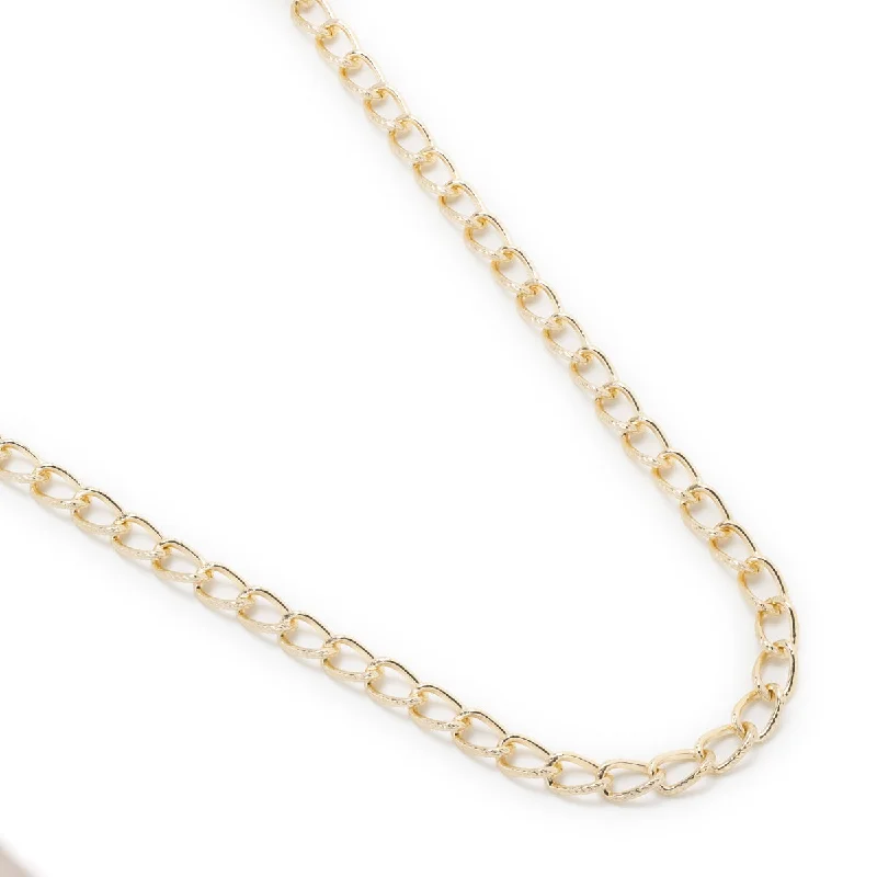 Custom Diamond Necklaces-Gold Curb Chain Necklace