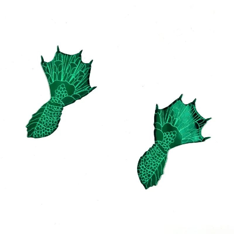 Elegant Stud Earrings-Swamp Monster Hand Earrings