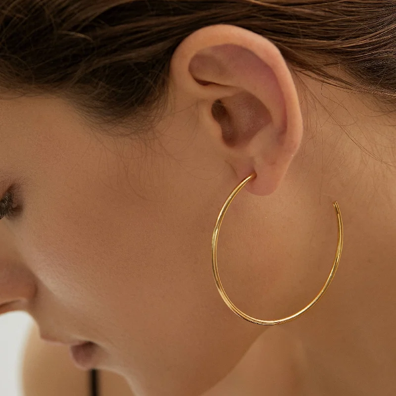 Crystal Hoop Earrings for Women-Gold Hoop Large Statement Earrings