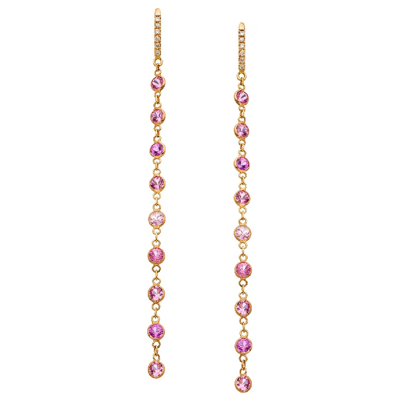 Bohemian Hoop Earrings-Lola Earrings Rose Gold Pink Sapphire