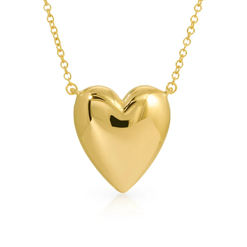 Modern Designer Earrings for Women-Heart Bold Golden Necklace