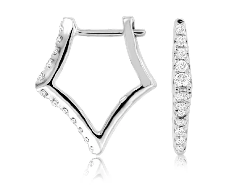 Chic Hoop Earrings-Geometric Shape Open Diamond Earrings