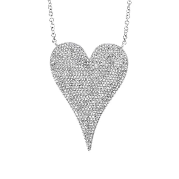 One-Of-A-Kind Necklaces-Shy Creation 'Amor' Diamond Pave Heart Necklace - Mega