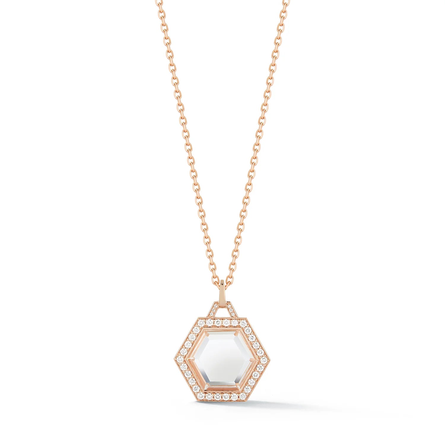 Trendy Necklaces-Walters Faith 'Bell' Diamond and Rock Crystal Hexagon Charm Necklace