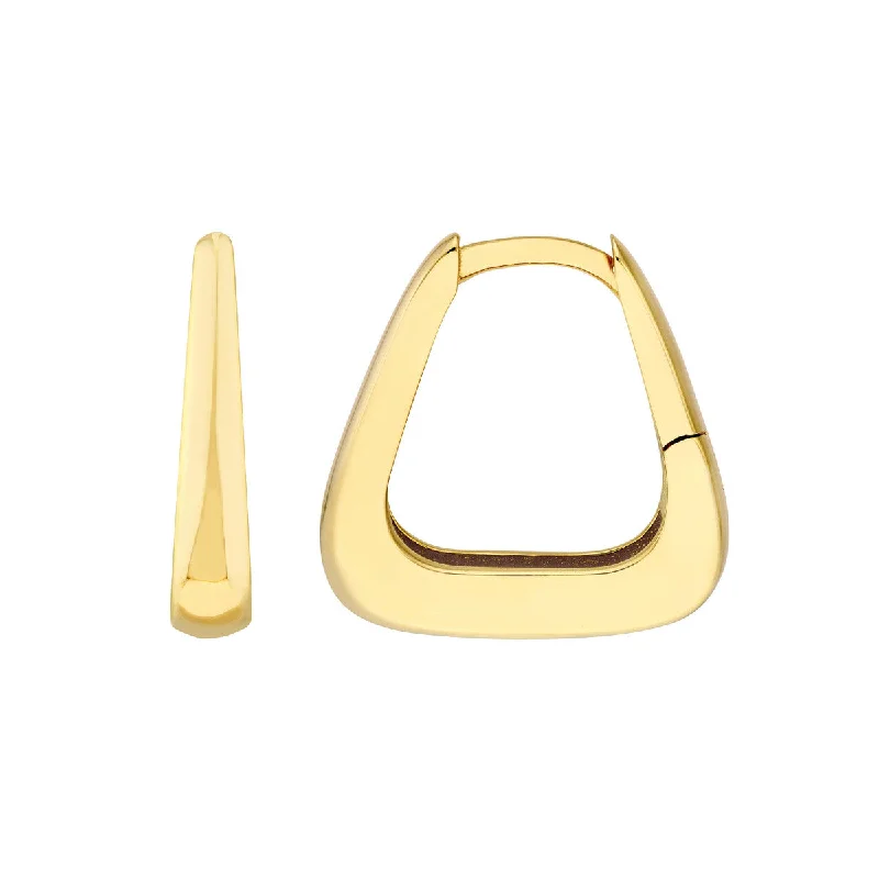 Silver and Gold Hoop Earrings-Tapered Mini Huggy Earrings