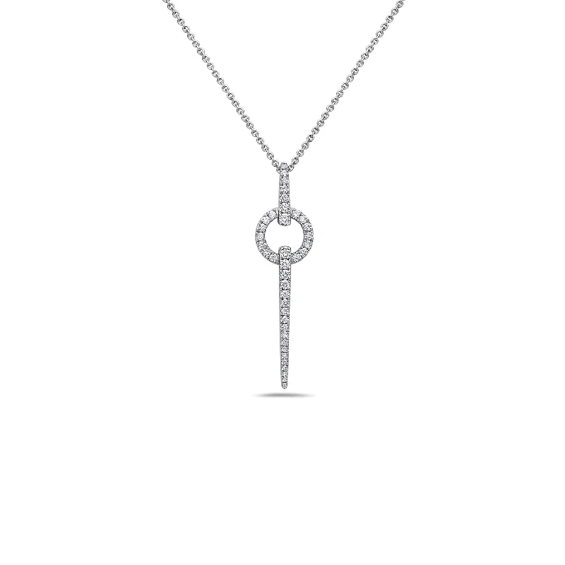 Moon Necklaces-Diamond Circular Spear Necklace