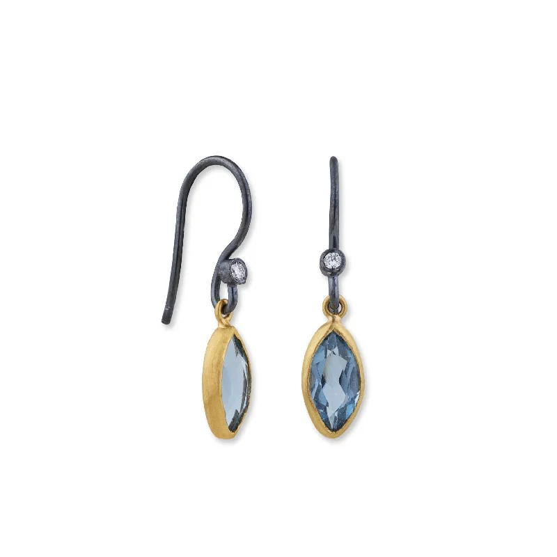 Vintage Crystal Earrings-Lika Behar "THAMES" Blue Topaz Earrings