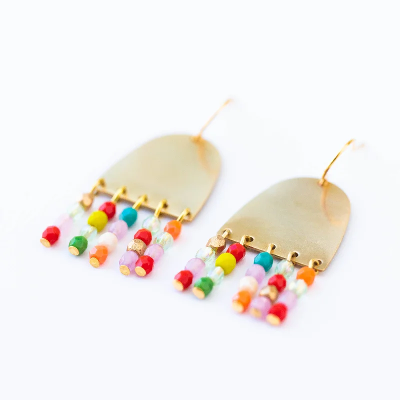 Simple Silver Drop Earrings-Happy Fringe Earrings