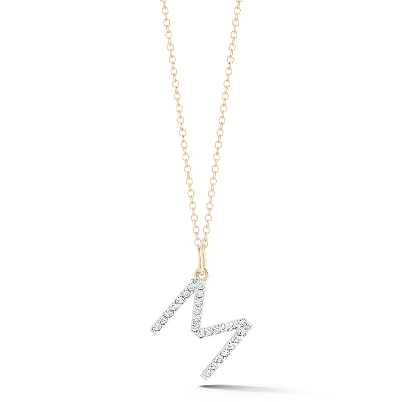 Jewelry Necklaces-14kt Gold Diamond Initial Necklace