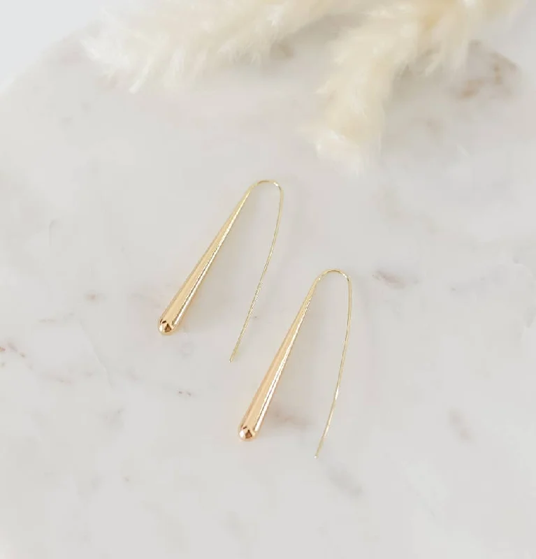 Modern Hoop Drop Earrings-Charlotte Drop 18k Gold Plated Earrings