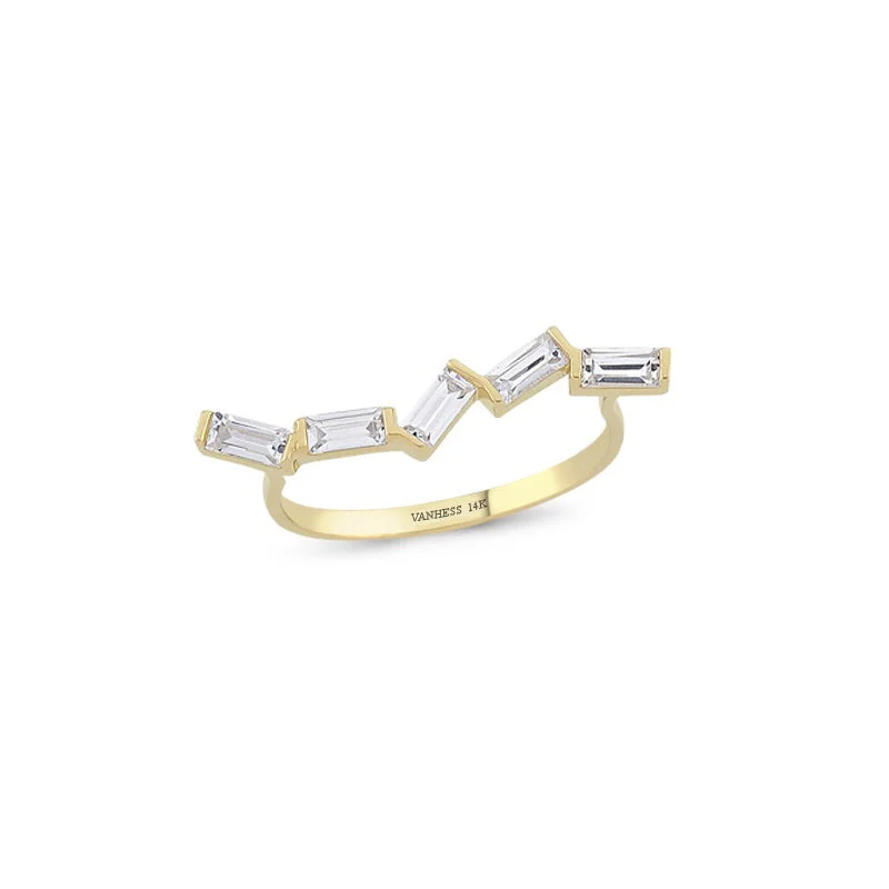 Classic Diamond Wedding Bands-ZikZak Ring