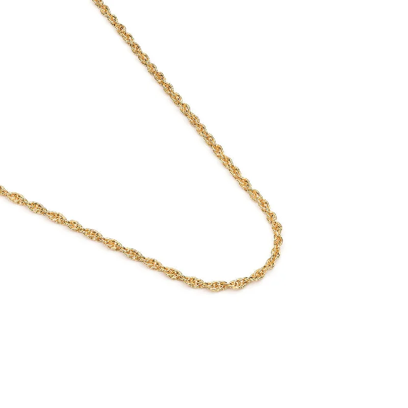 Rose Gold Necklaces-Gold Plated 18 inch Fancy Chain Necklace