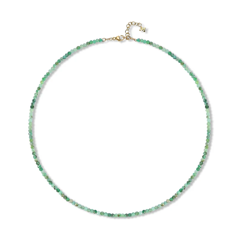 Heart Pendant Necklaces-14kt Emerald Beaded Necklace