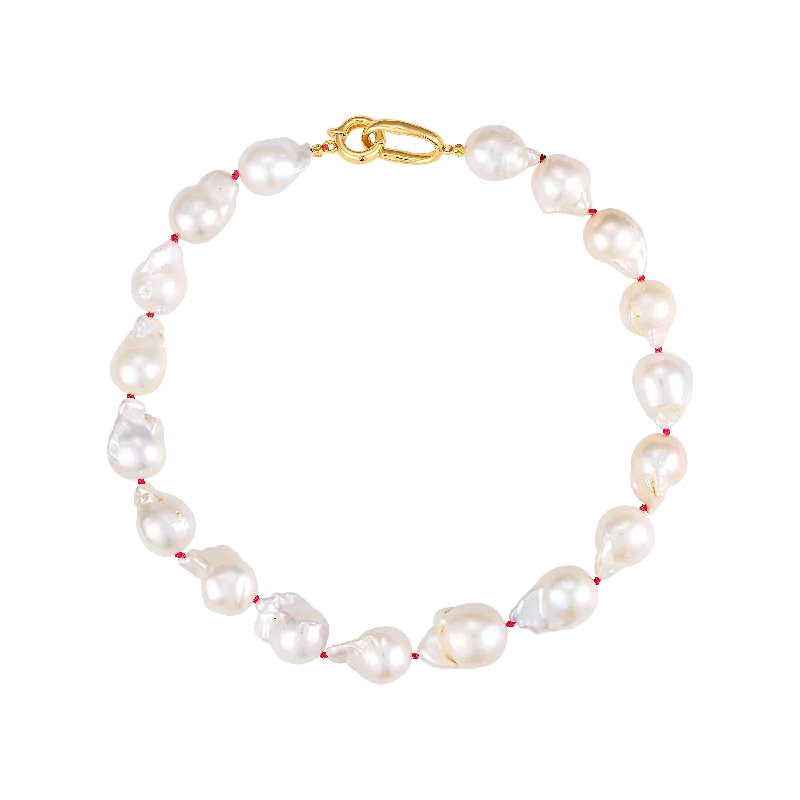 Custom Necklaces-Pink Chunky Baroque Pearl Necklace