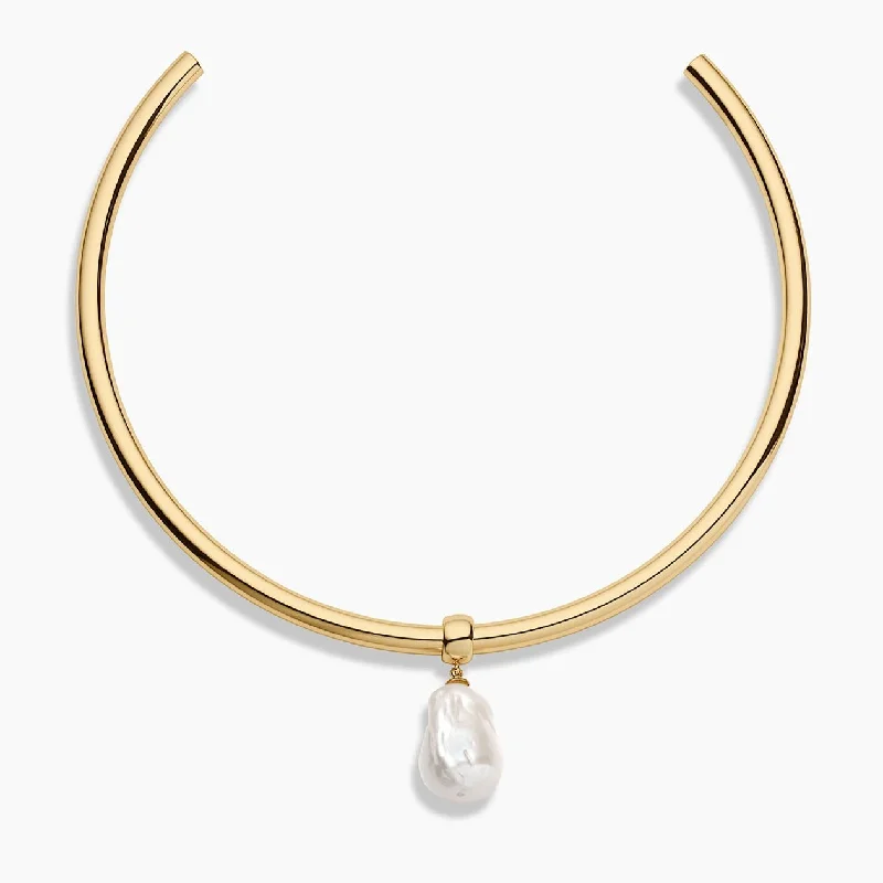 Beaded Necklaces-Talia Pearl Choker Necklace