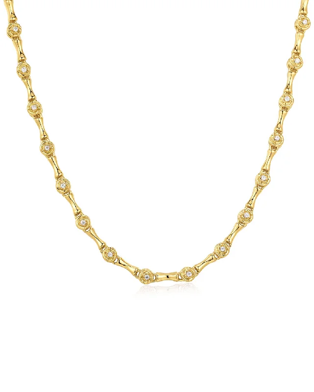 Real Gold Necklaces-The Coquille Tennis Necklace