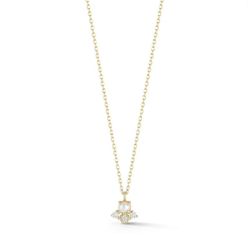 Luxury Pendant Necklaces-The little things pearl and diamond necklace