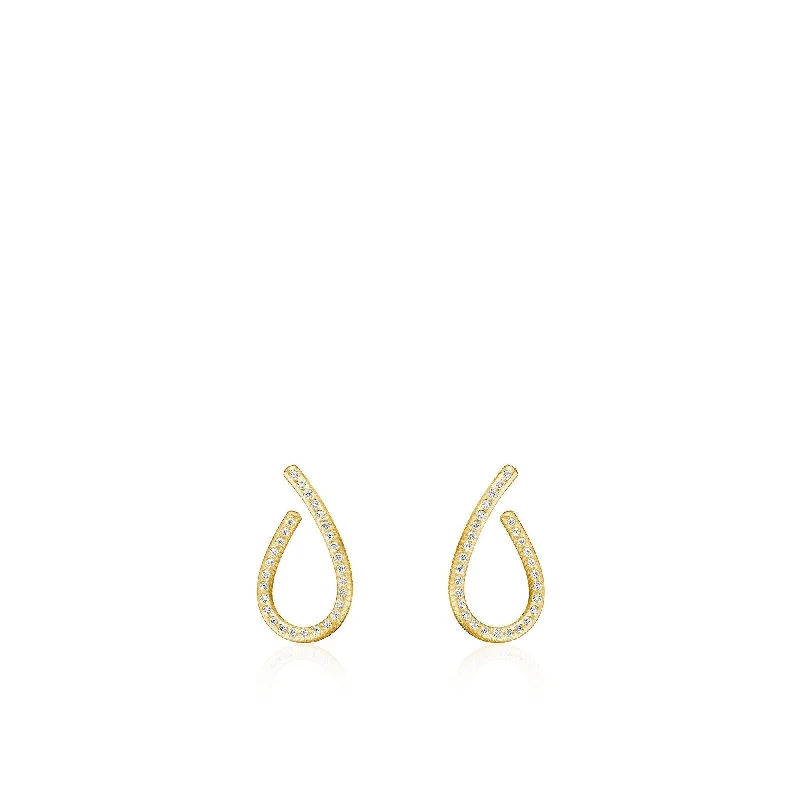 Crystal Bead Earrings-Kharisma Galaxy Small 18K Gold Earrings w. Diamond