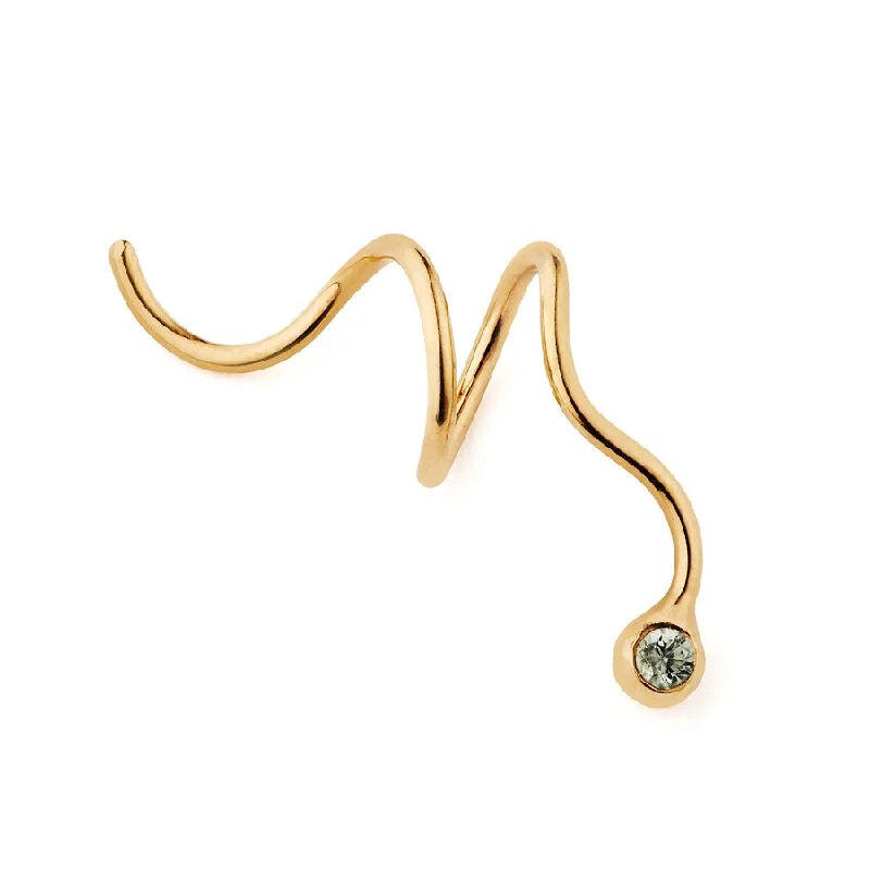 Luxury Gemstone Earrings for Women-Puakai Gold Plated Earring w. Sapphire