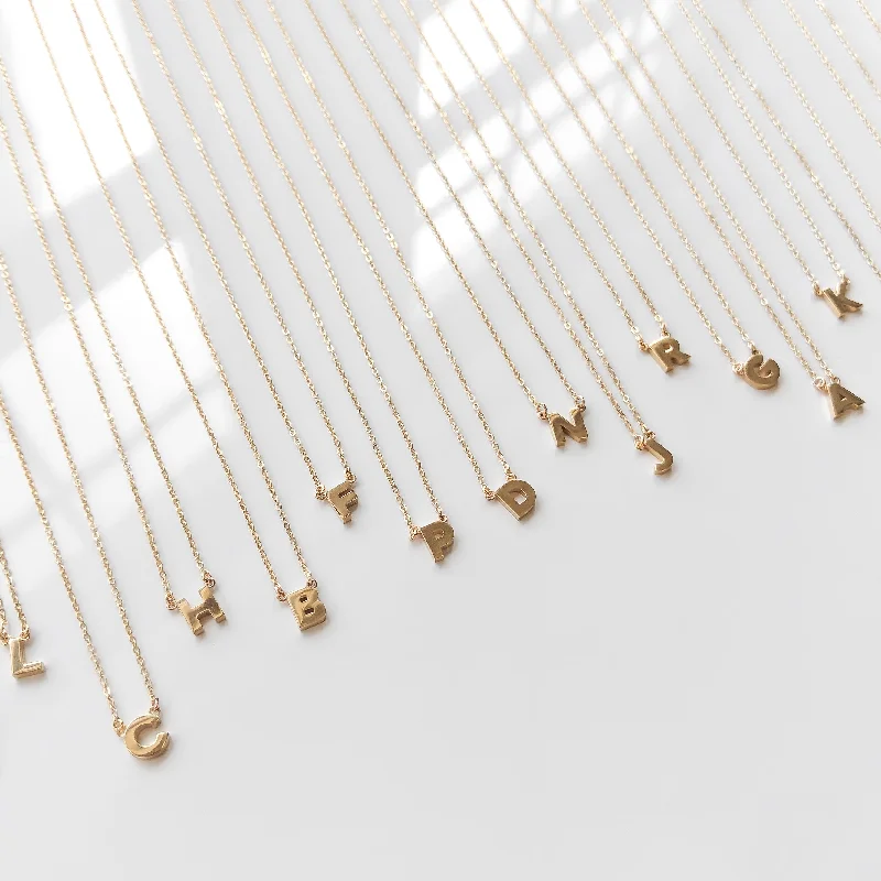 Rose Gold Necklaces-14k Fine Initial Necklace