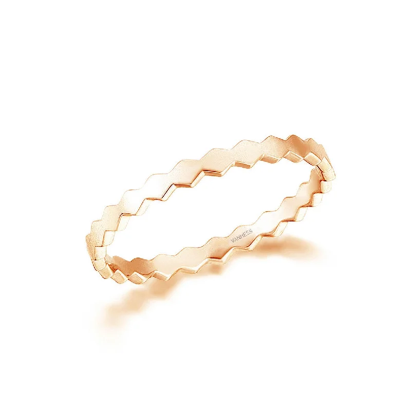 Personalized Wedding Ring Designs-Wave Stacker Ring