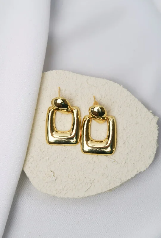 Elegant Gold Hoop Earrings-I'm With Her 316L Stainless Steel Earrings