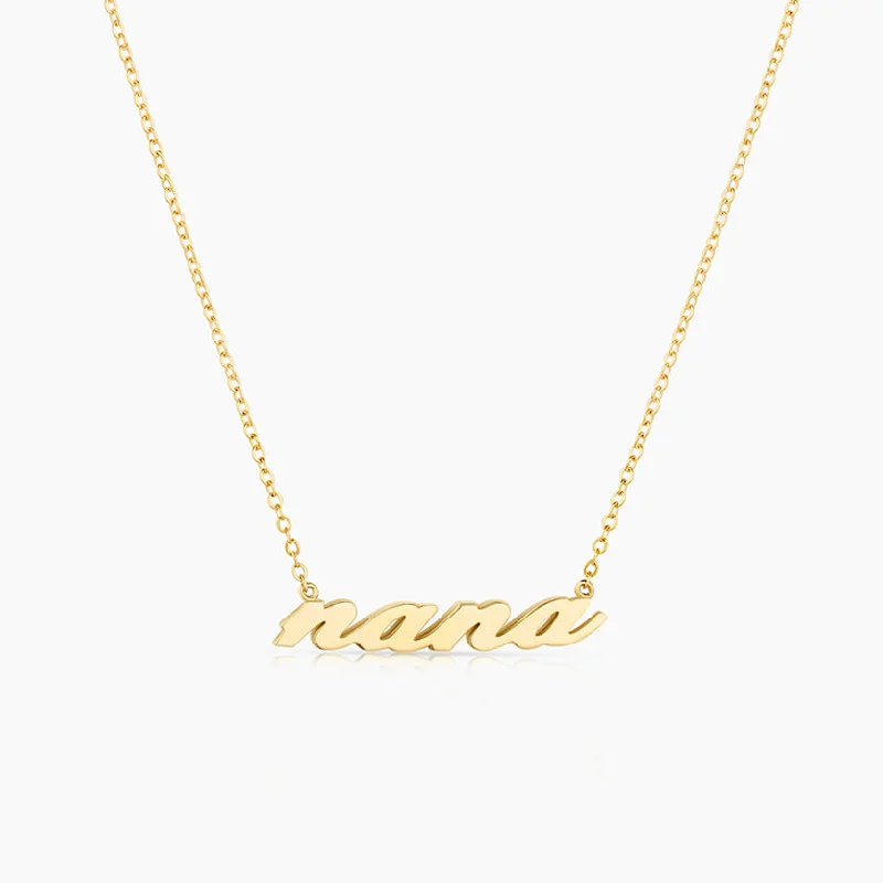 Custom Diamond Necklaces-Nana Script Necklace