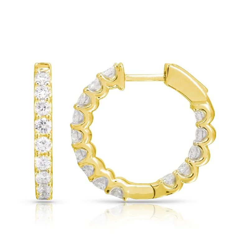 Luxury Crystal Drop Earrings-Small Diamond Elongated Imperial Hoops