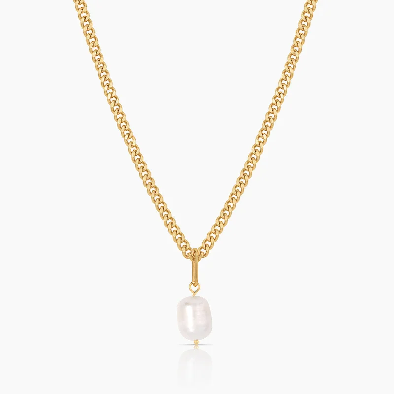 Dog Necklaces-Colette Pearl Curb Necklace