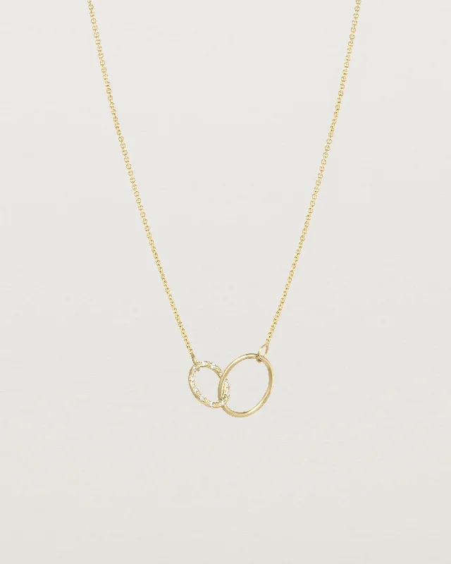 Spiritual Necklaces-Cascade Loop Through Oval Necklace | White Diamonds