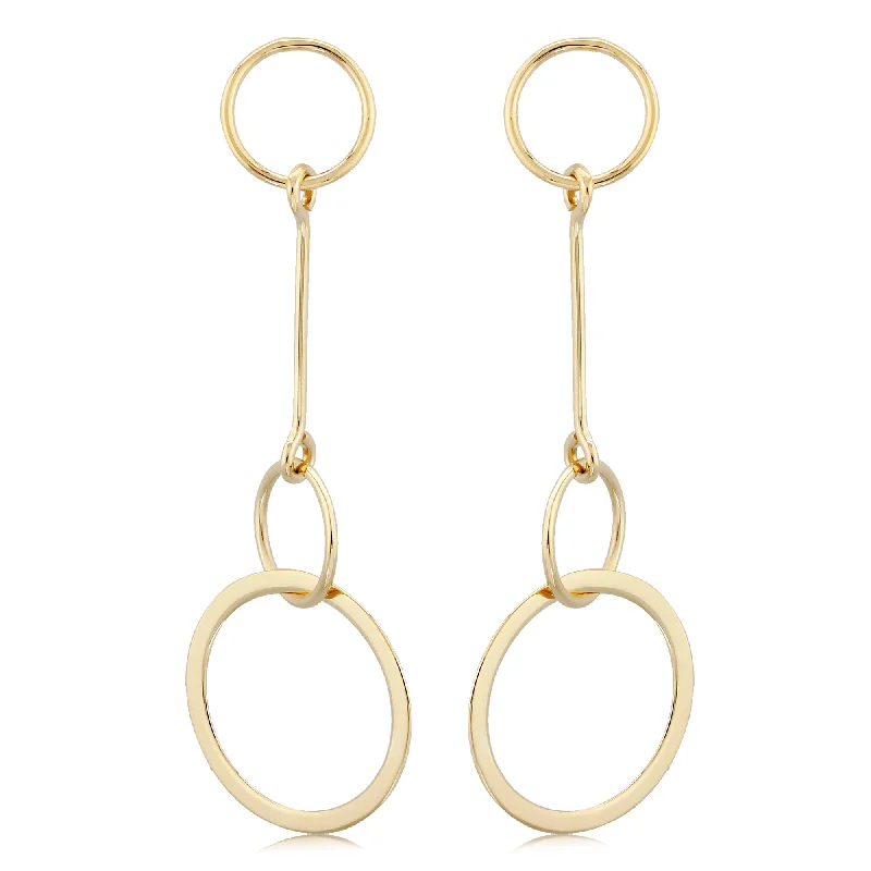 Simple Hoop Drop Earrings-Open Circle Dangle Earrings