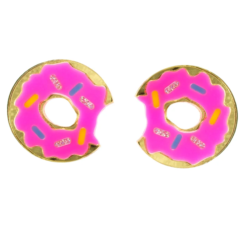 Unique Hoop Drop Earrings-Last Chance! XL Donut Earrings