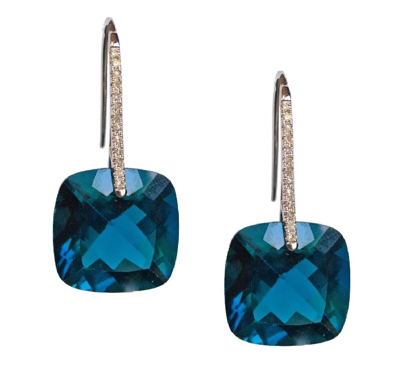 Elegant Pearl Drop Earrings-Reid Earrings White Gold London Blue Topaz