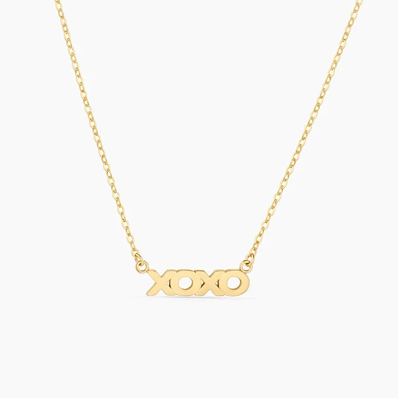 Trendy Necklaces-14k Fine XOXO Script Necklace