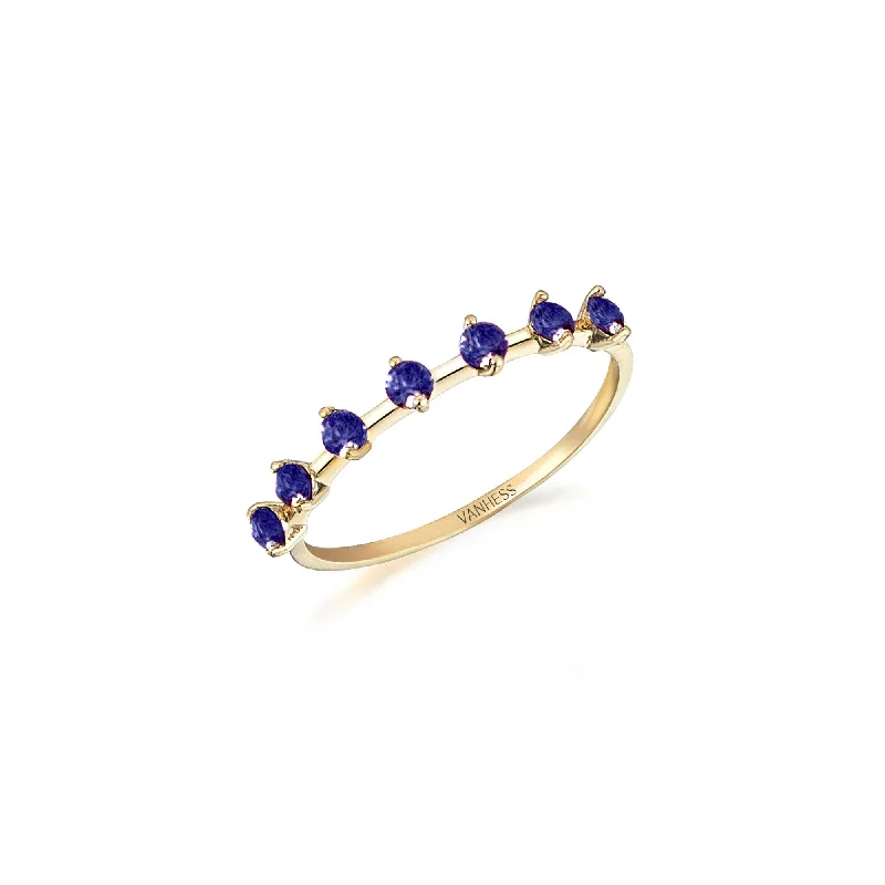 Designer Silver Promise Rings-Sapphire Royal Ring