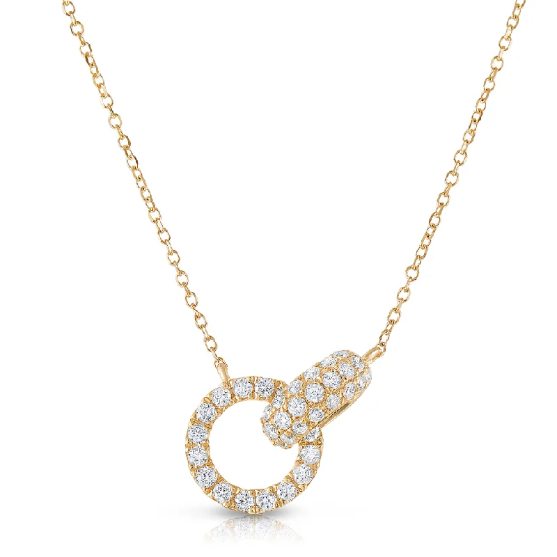 One-Of-A-Kind Necklaces-18K Yellow Gold Natural Diamonds Circle Link Necklace