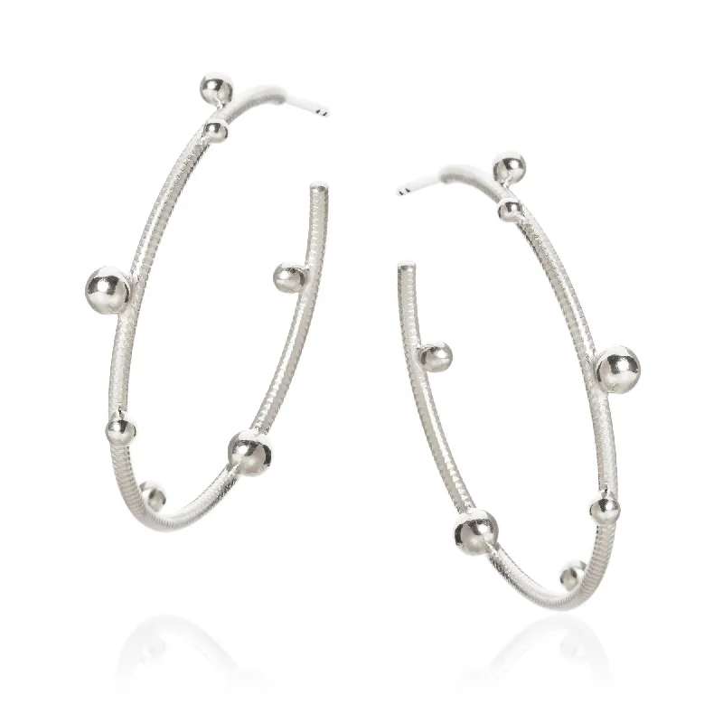 Elegant Hoop Earrings for Women-Large Delphis Silver Earrings