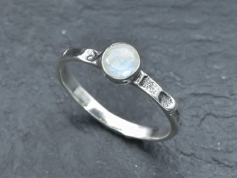 Custom Wedding Band Designs for Men-Round Moonstone Ring - Natural Moonstone Ring, June Birthstone Ring