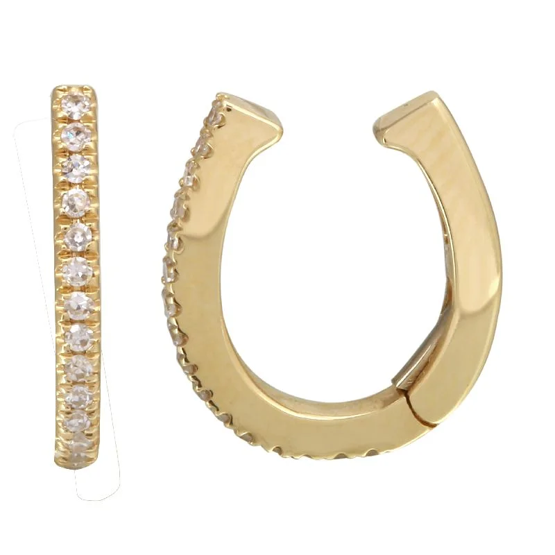 Luxury Drop Gemstone Earrings-Pave Ear Cuff