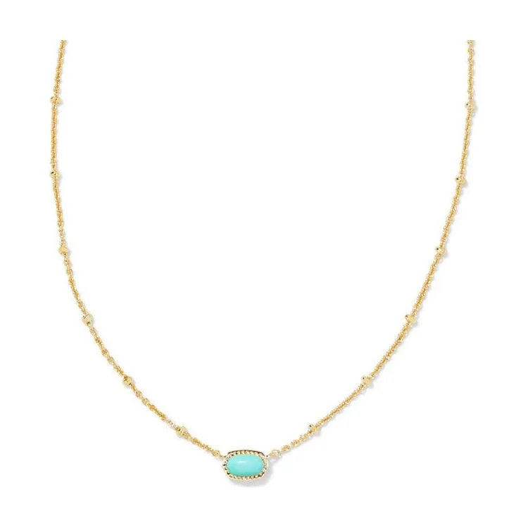 Bridal Necklaces-Kendra Scott Elisa Mini Gold Satellite Necklace in Mint Magnesite