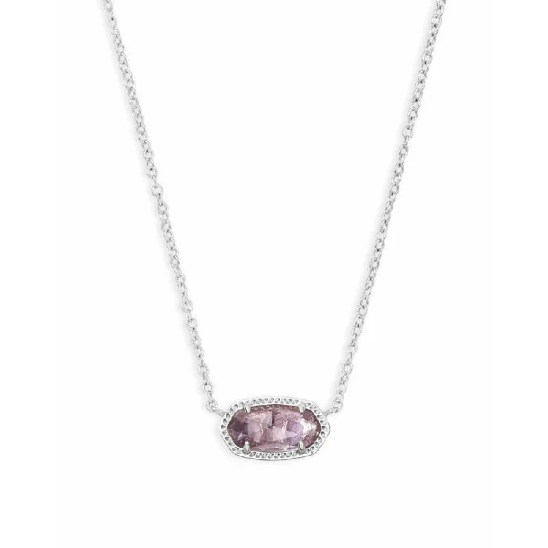 Unique Necklaces-Kendra Scott Elisa Necklace in Rhodium with Amethyst Color