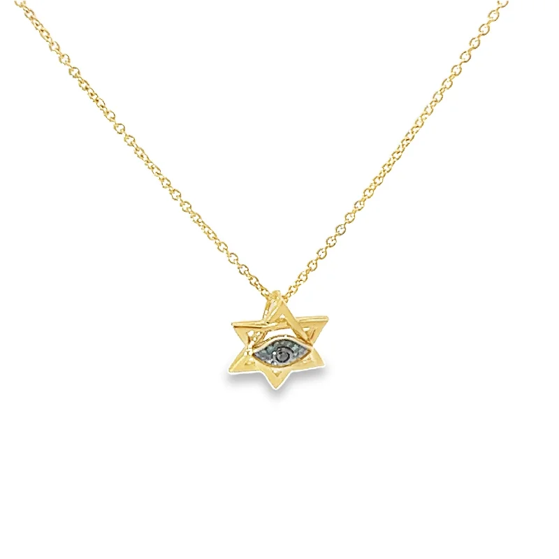 Gemstone Necklaces-Aspery & Guldag Star of David Evil Eye Necklace